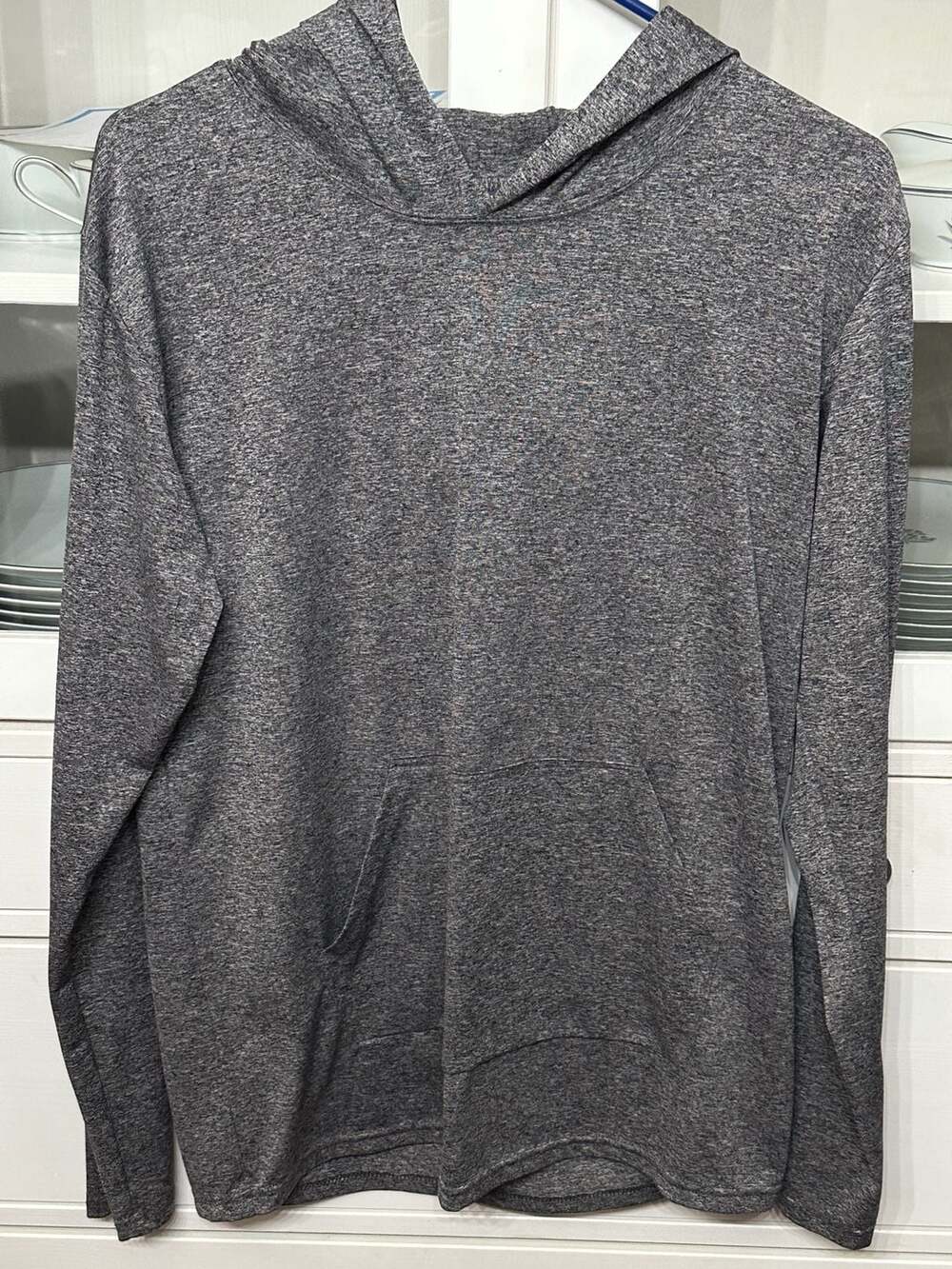 Gildan Performance Heather Gray Hooded Sweatshirt Hoodie Size Medium